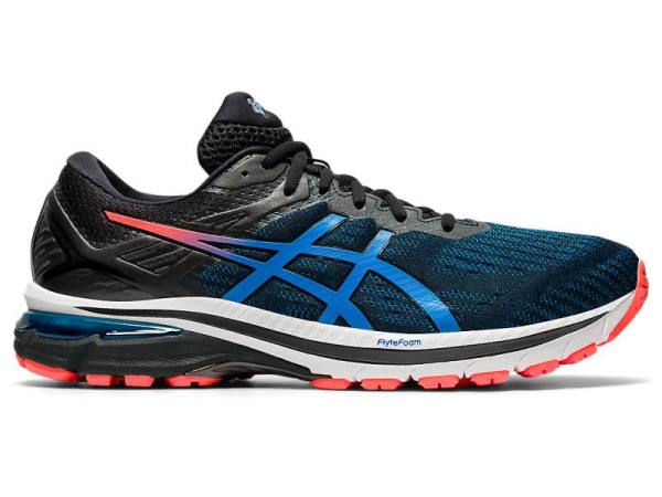 Asics Hardloopschoenen Heren, GT-2000 Zwart/Blauw - Asics Sneakers Hoog | B2571360-VX